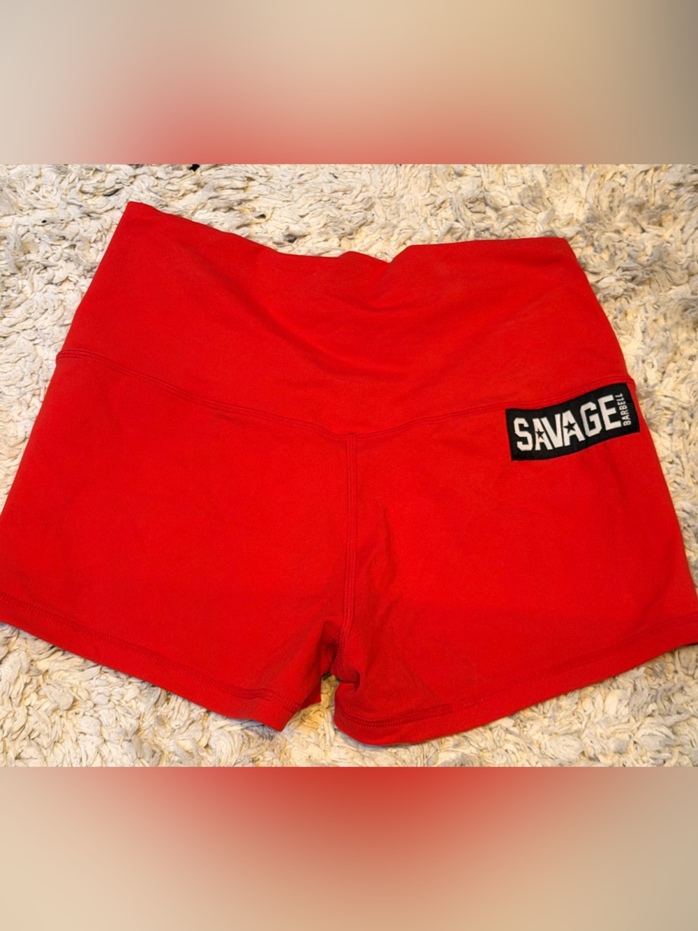 Savage Barbell Red Performance high rise Shorts size small
